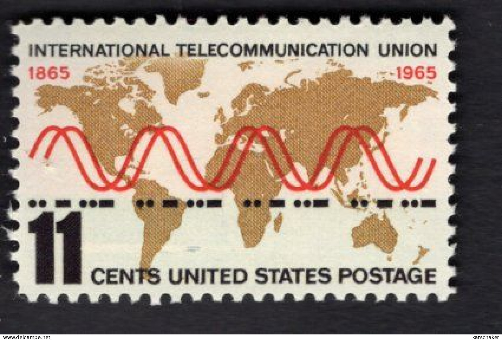 202739554 1965 SCOTT 1274  (XX) POSTFRIS MINT NEVER HINGED - INTERNATIONAL TELECOMMUNICATION UNION MAP OF THE WORLD - Unused Stamps