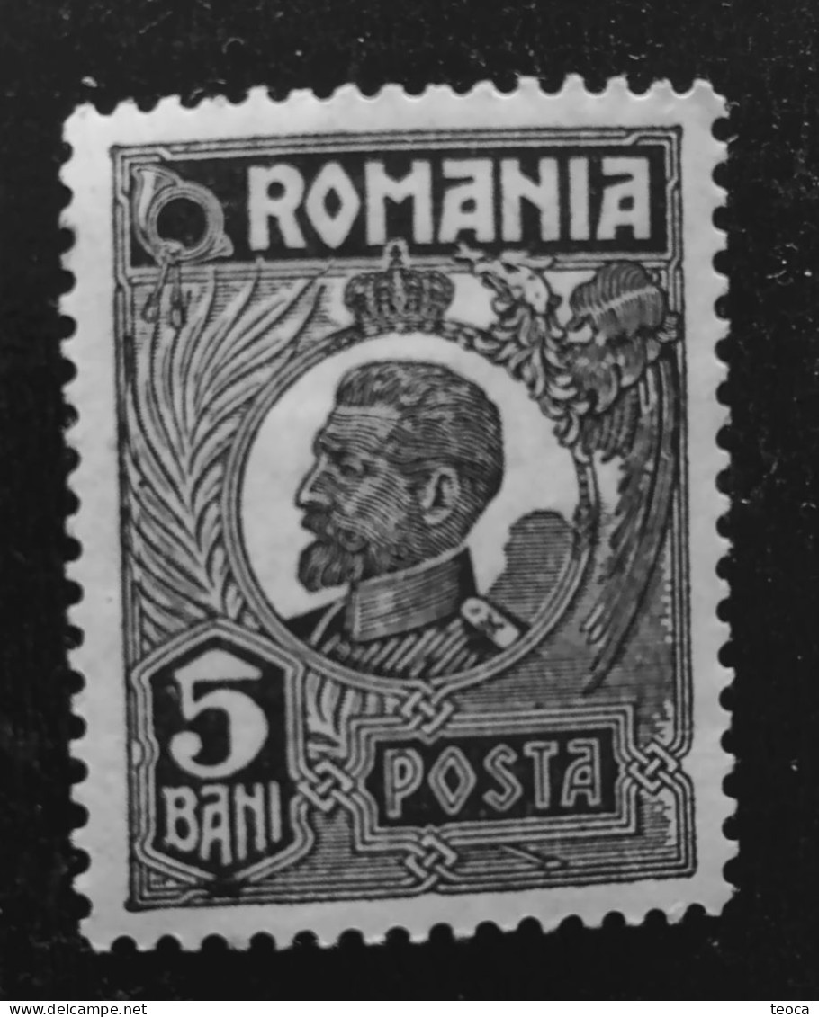 Stamps Errors Romania 1920 King Ferdinand Printed With Stain On Box And Slanted Line On Head Unused Gumn - Ongebruikt