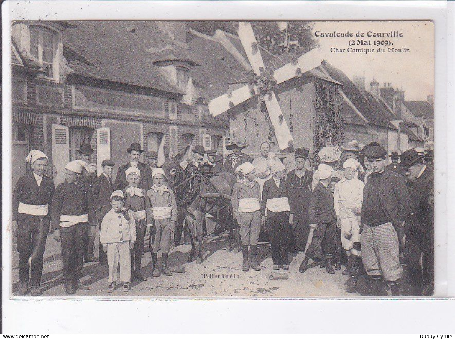 COURVILLE: 1909, Char Comique Du Moulin - Très Bon état - Courville