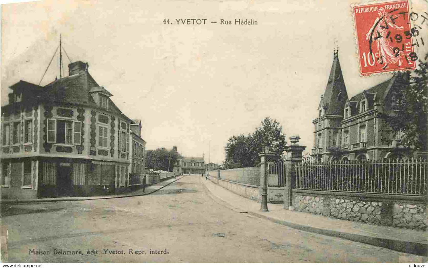 76 - Yvetot - Rue Hedelin - CPA - Oblitération Ronde De 1918 - Voir Scans Recto-Verso - Yvetot