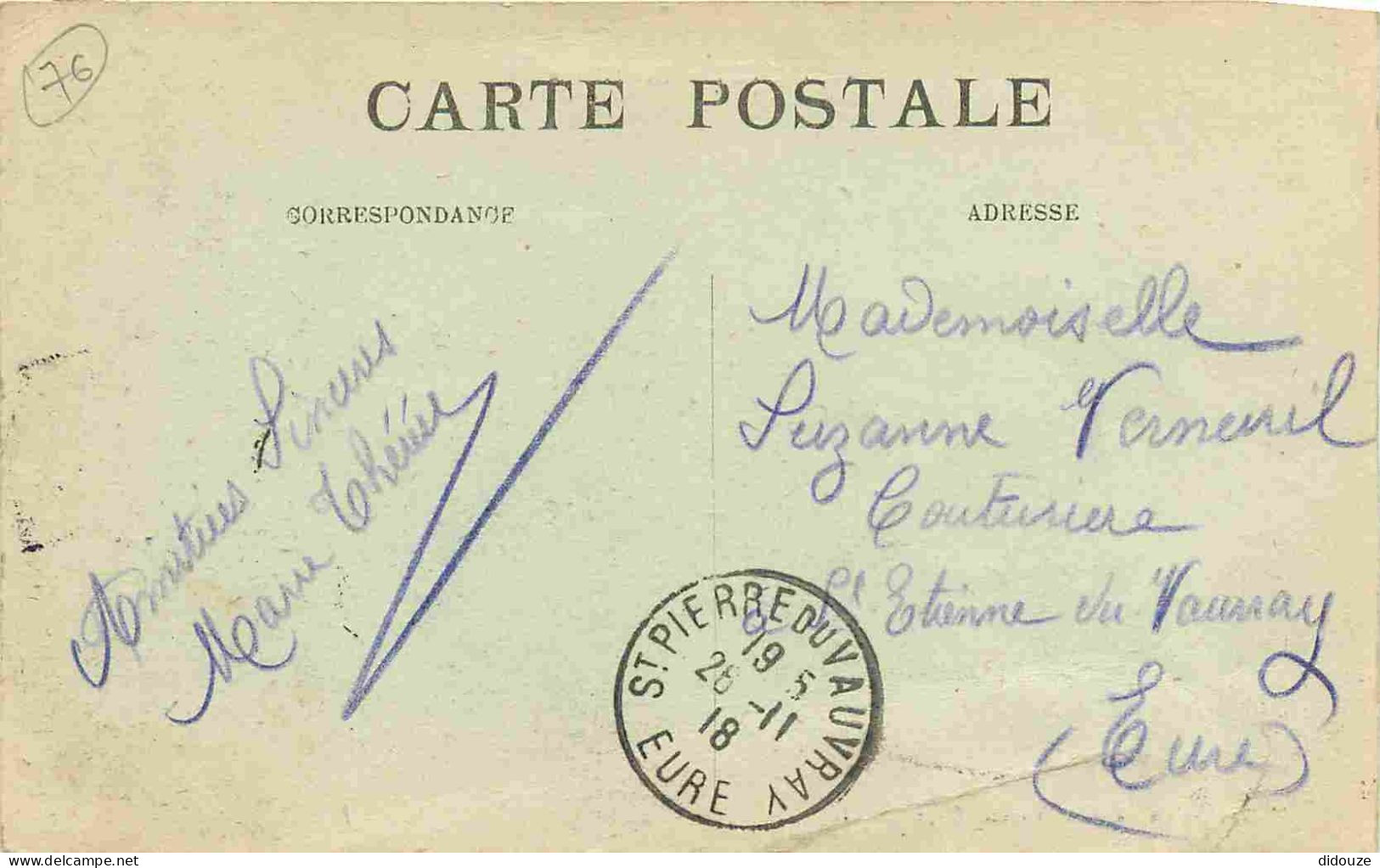 76 - Yvetot - Rue Hedelin - CPA - Oblitération Ronde De 1918 - Voir Scans Recto-Verso - Yvetot
