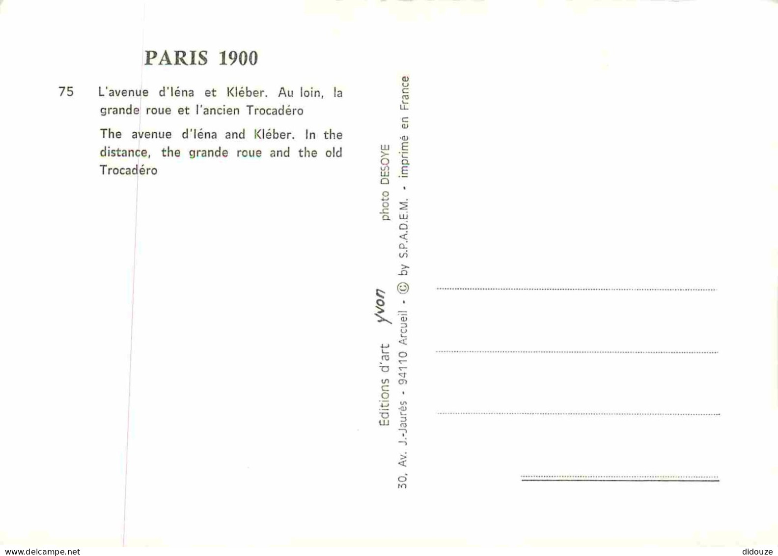 Reproduction CPA - 75 Paris - L'avenue D'Iéna Et Kléber - Au Loin La Grande Roue Et L'ancien Trocadéro - Paris 1900 - 75 - Sin Clasificación