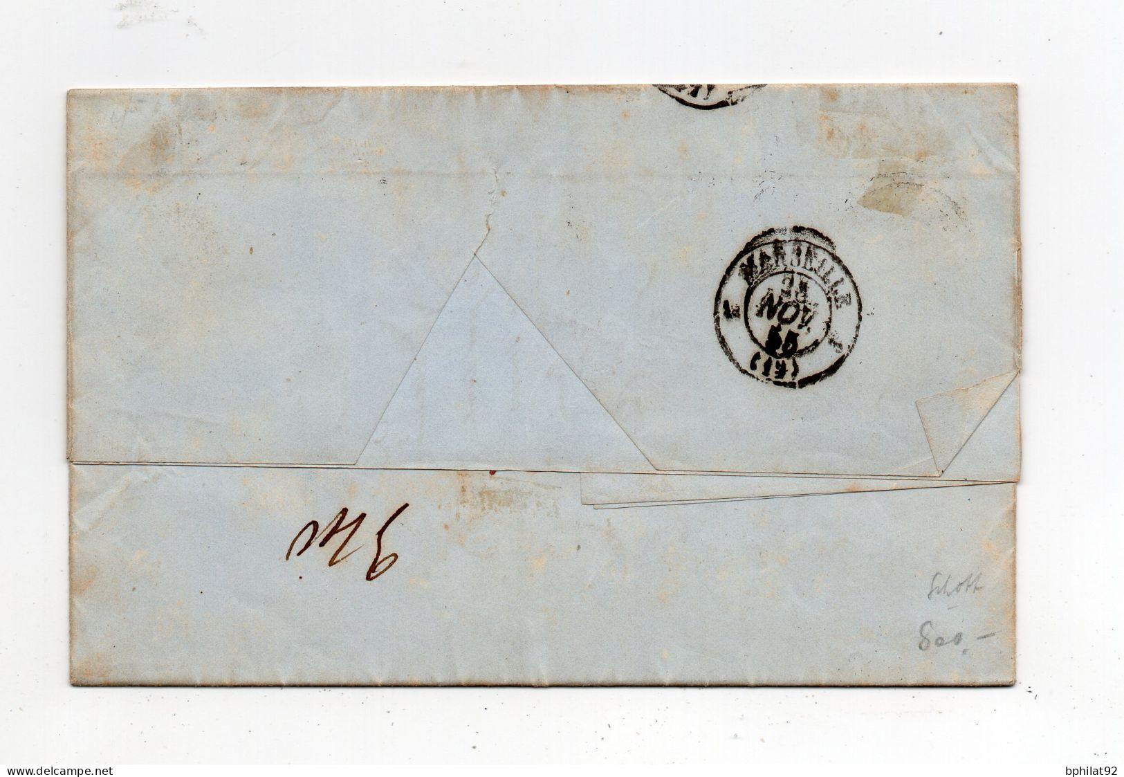 !!! CACHET CORPS EXP D'ITALIE 1ERE DIVISION SUR LETTRE DE ROME DE 1855 POUR MARSEILLE - Army Postmarks (before 1900)