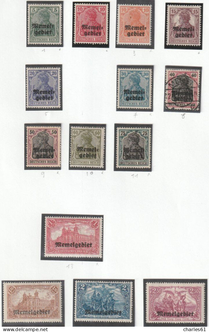 MEMEL - LOT TIMBRES (1920/22) Neufs **/*/OBL : Cote +180€ - Sonstige & Ohne Zuordnung