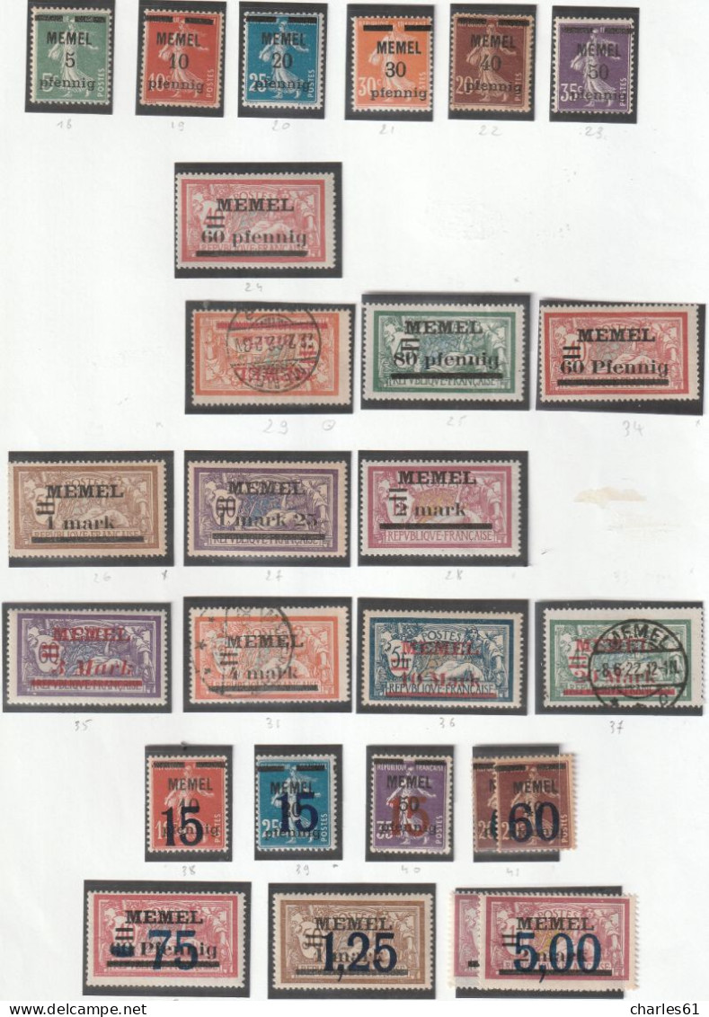 MEMEL - LOT TIMBRES (1920/22) Neufs **/*/OBL : Cote +180€ - Sonstige & Ohne Zuordnung