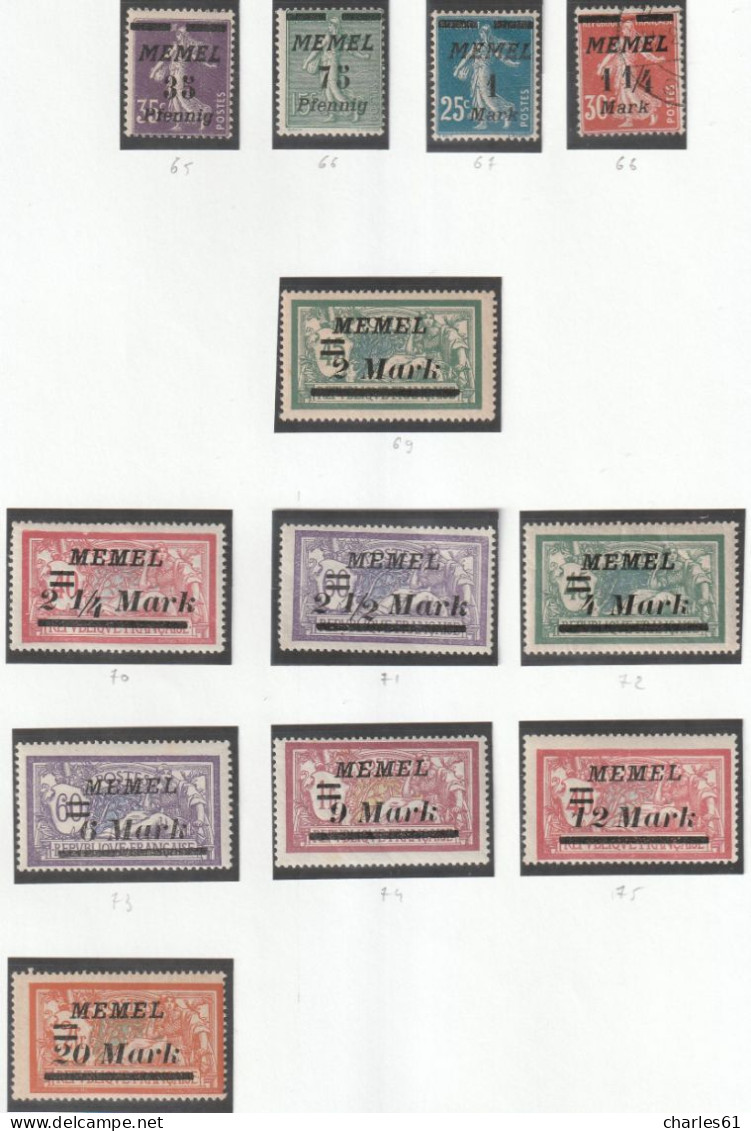 MEMEL - LOT TIMBRES (1920/22) Neufs **/*/OBL : Cote +180€ - Sonstige & Ohne Zuordnung