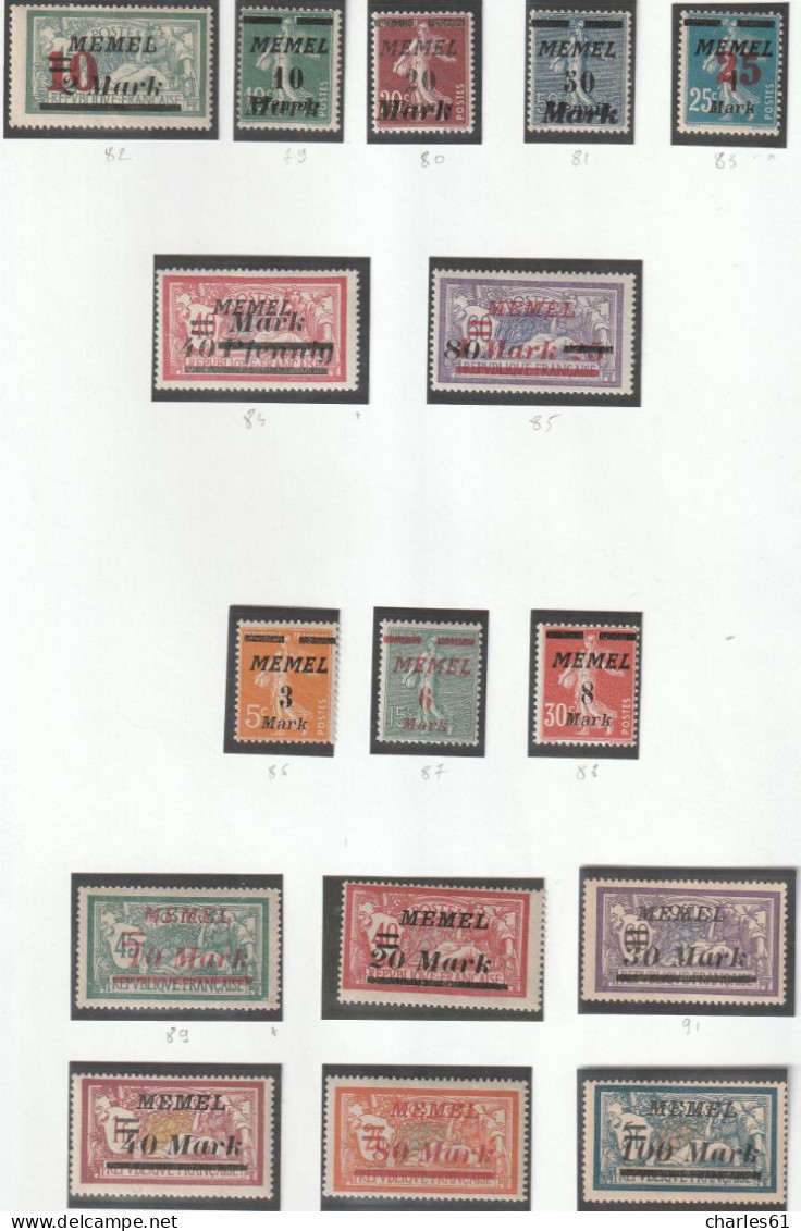 MEMEL - LOT TIMBRES (1920/22) Neufs **/*/OBL : Cote +180€ - Sonstige & Ohne Zuordnung