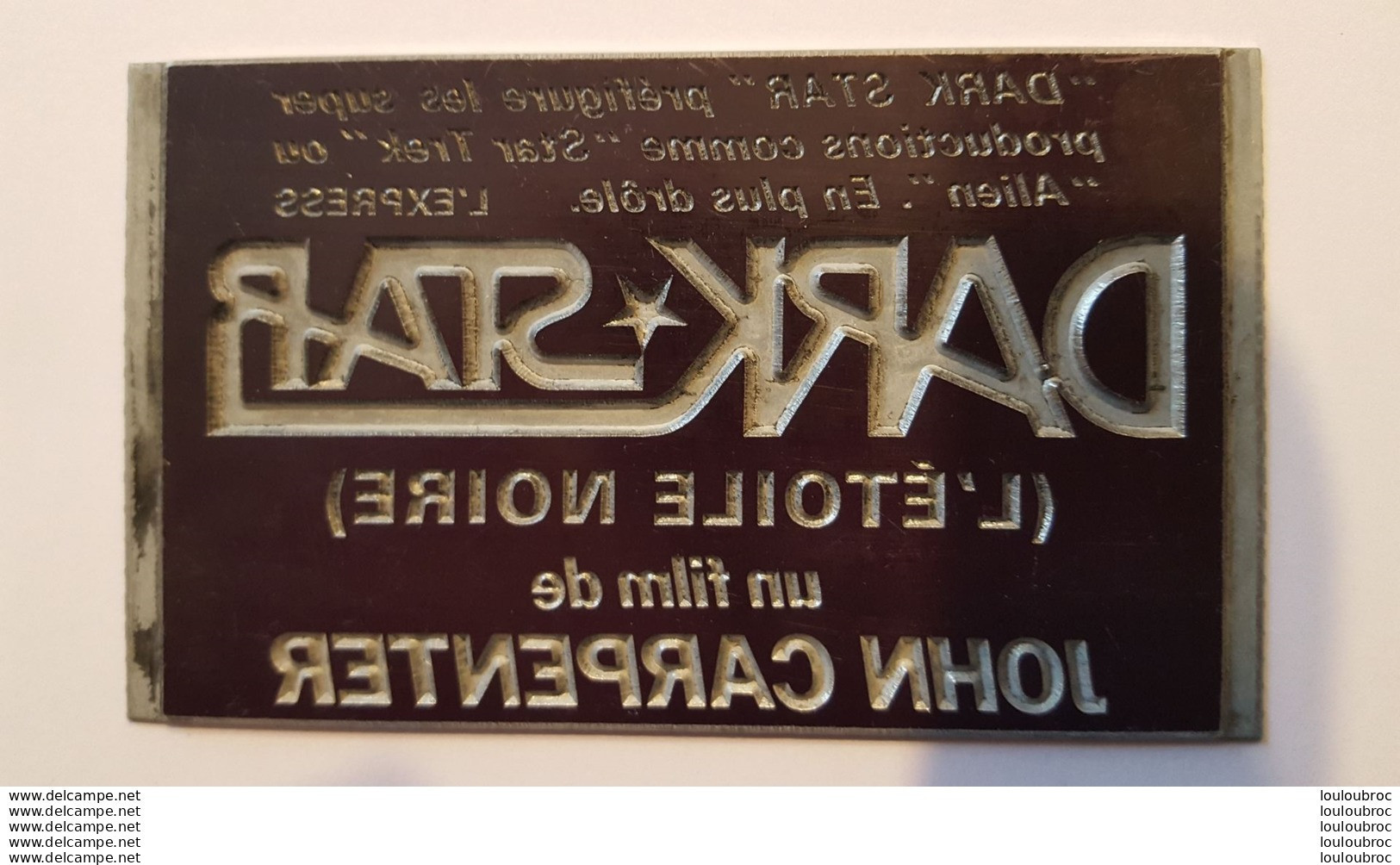 PLAQUE METAL PUBLICITAIRE FILM  DARK STAR 1974 - Other & Unclassified