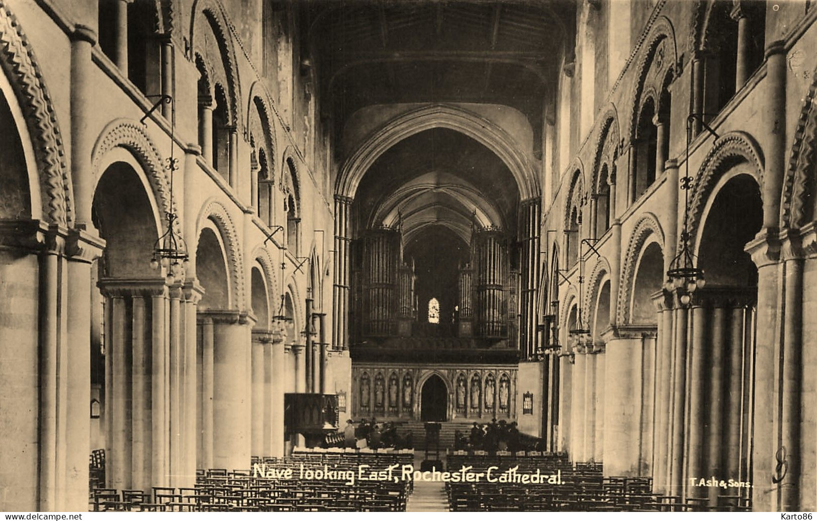 Rochester , Carte Photo * Les Orgues * Orgue Orgel Organ Organist Organiste * Cathedral , Nave Looking East * Uk - Musica E Musicisti