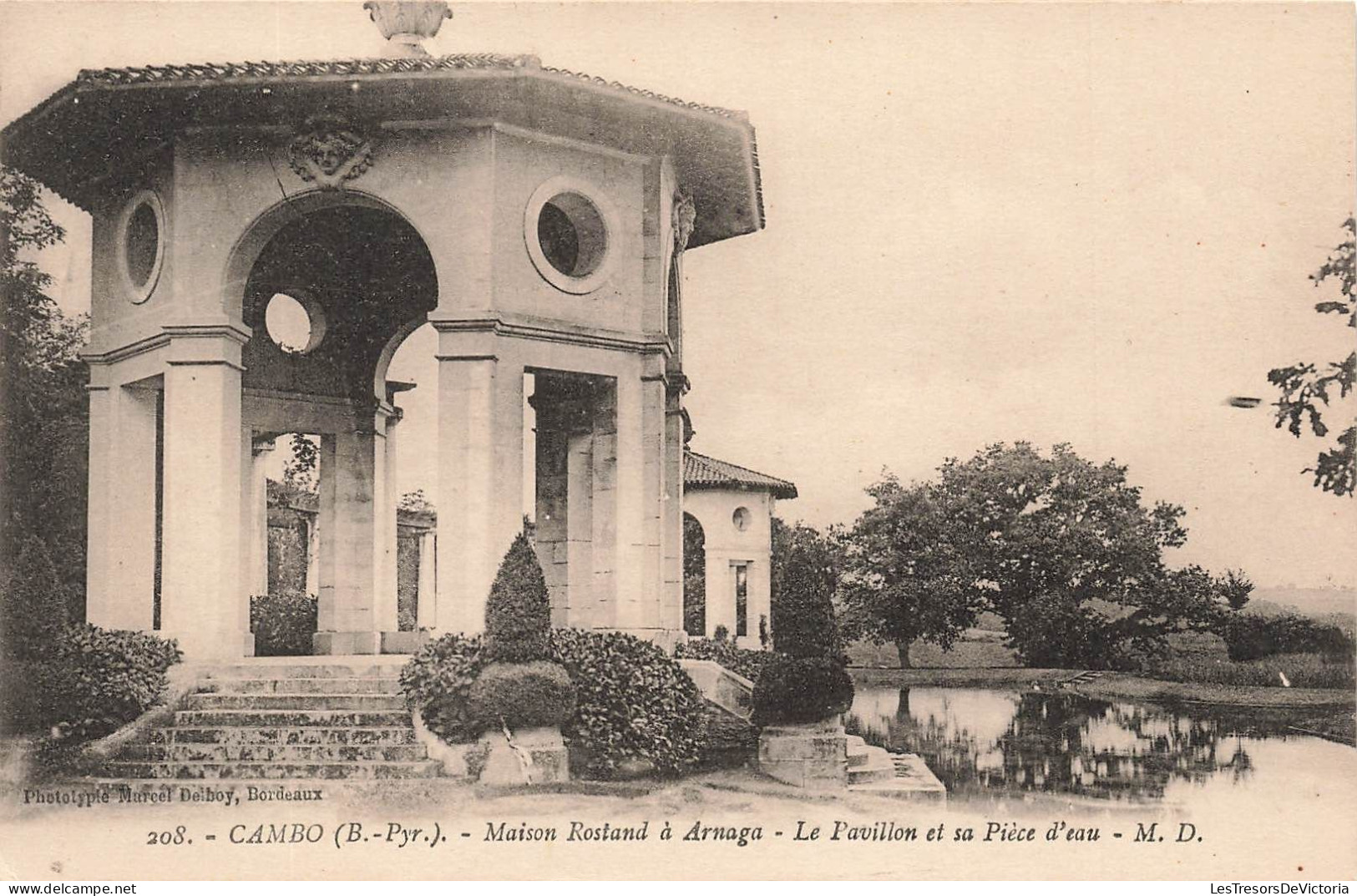 FRANCE - Cambo (B Pyr) - Vue Sur La Maison Rostand à Arnaga - Le Pavillon Et Sa Pièce D'eau - Carte Postale Ancienne - Cambo-les-Bains