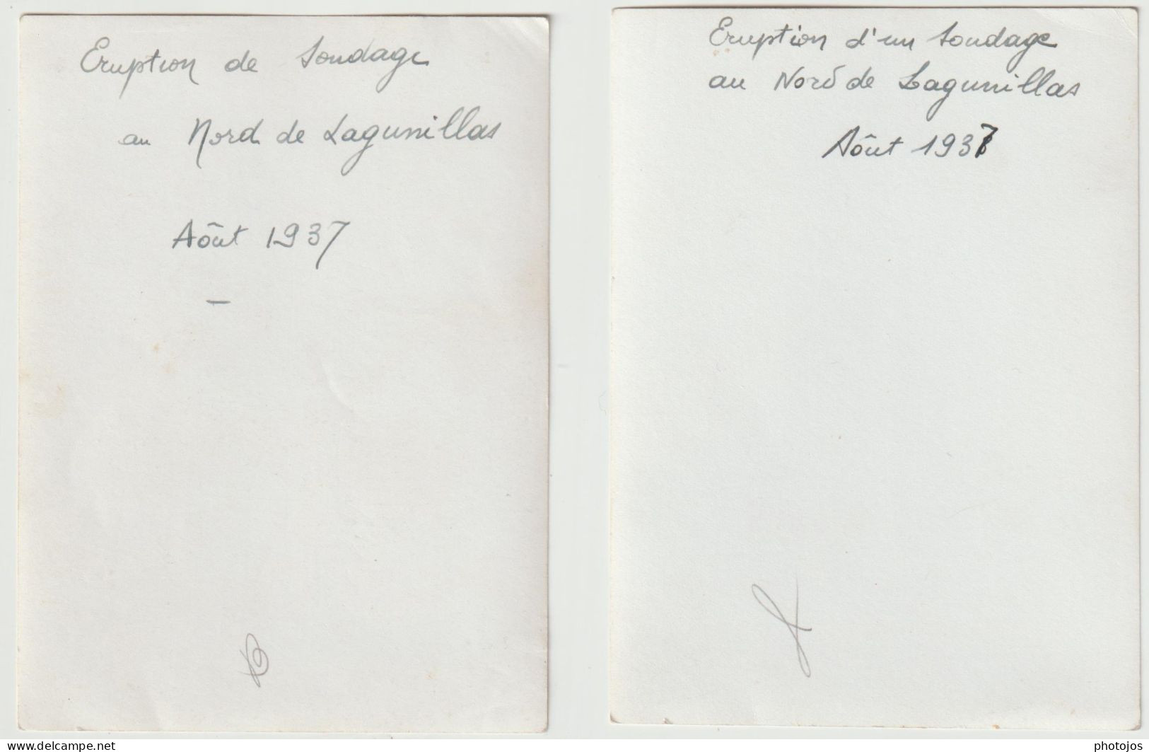 2 Photos Lagunillas (Venezuela)  Découverte   Pétrole Eruption  D'un Sondage   En Août 1937 - Amérique