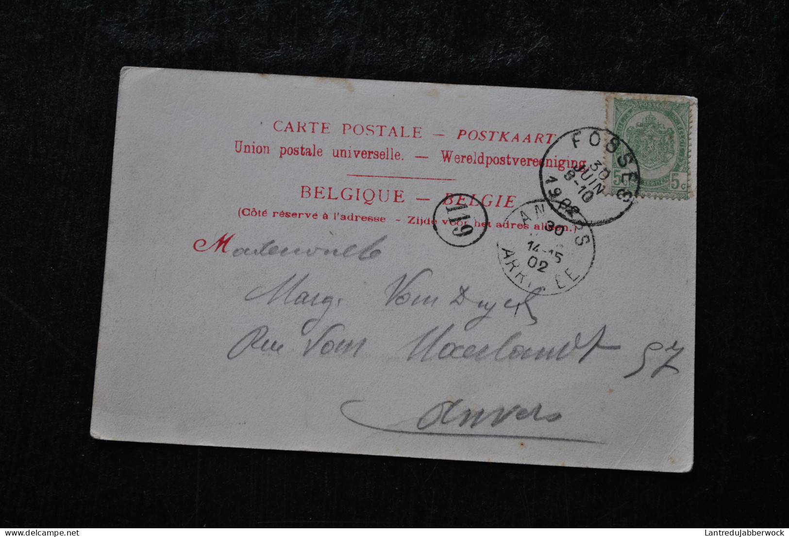 Ancienne Carte Postale De Tamines Charbonnage Sainte-Barbe N°5 Envoyée En 1902 à Anvers Cachet Fosses Sambreville Bazar - Sambreville