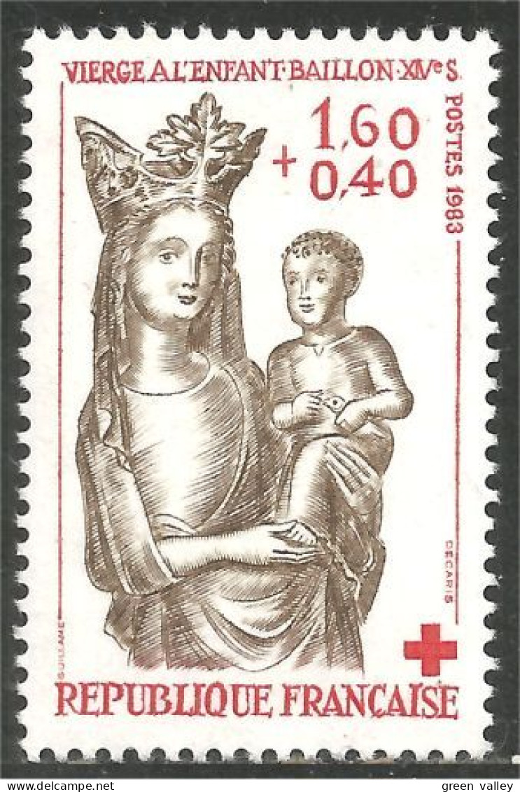 352 France Yv 2295 Croix Rouge Red Cross Wood Sculpture Bois Baillon MNH ** Neuf SC (2295-1b) - Sculpture