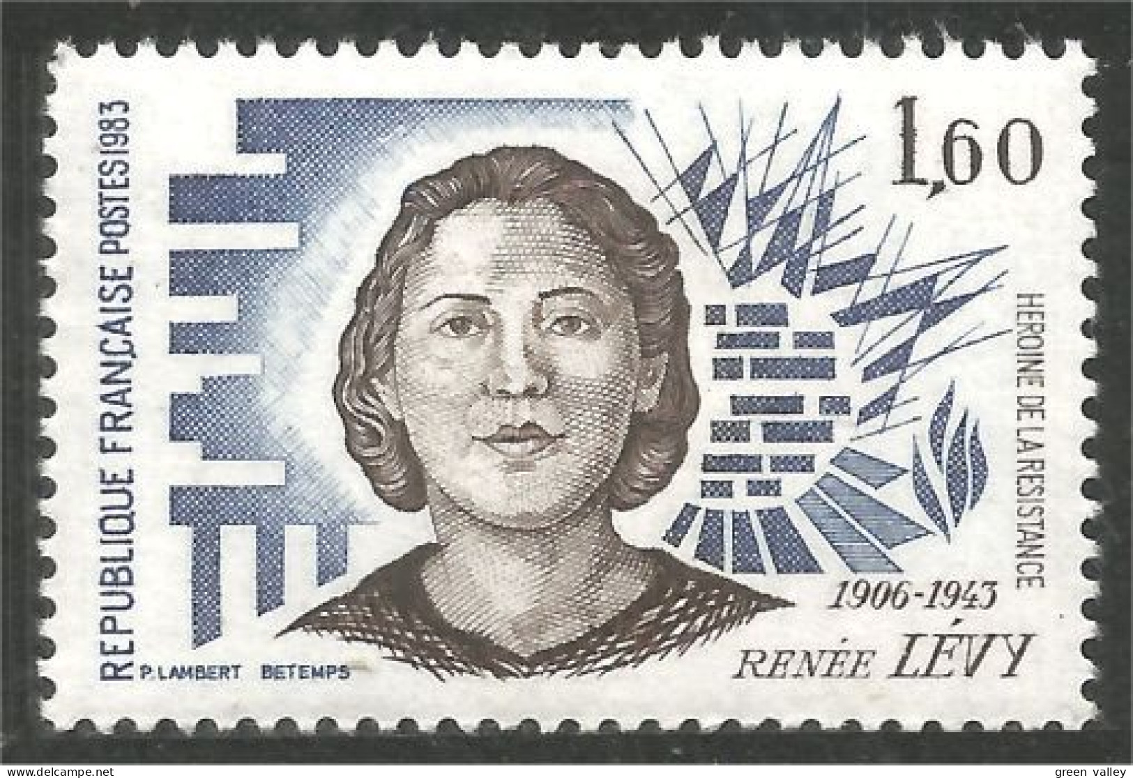 352 France Yv 2293 Résistance Renée Lévy MNH ** Neuf SC (2293-1c) - Beroemde Vrouwen