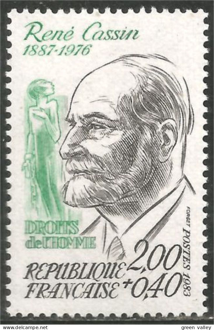 352 France Yv 2283 René Cassin Juriste Lawyer Prix Nobel Paix Peace Prize MNH ** Neuf SC (2283-1b) - Nobelpreisträger