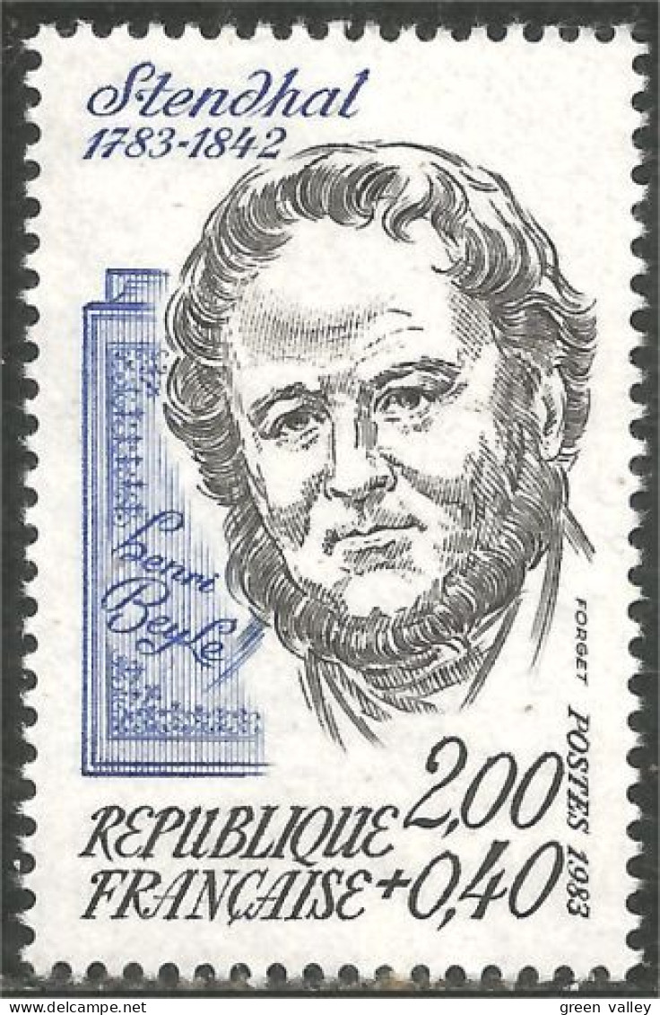 352 France Yv 2284 Stendahl Ecrivain Writer MNH ** Neuf SC (2284-1b) - Schrijvers