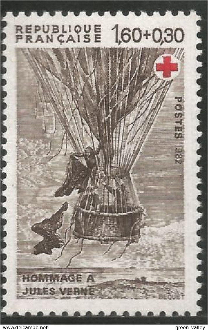 352 France Yv 2247 Jules Verne Ballon Balloon Montgolfiere MNH ** Neuf SC (2247-1b) - Montgolfières