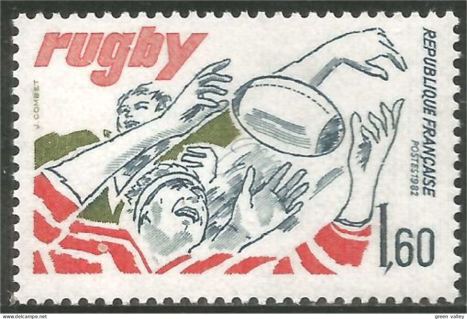 352 France Yv 2236 Rugby Ballon Ball MNH ** Neuf SC (2236-1b) - Rugby