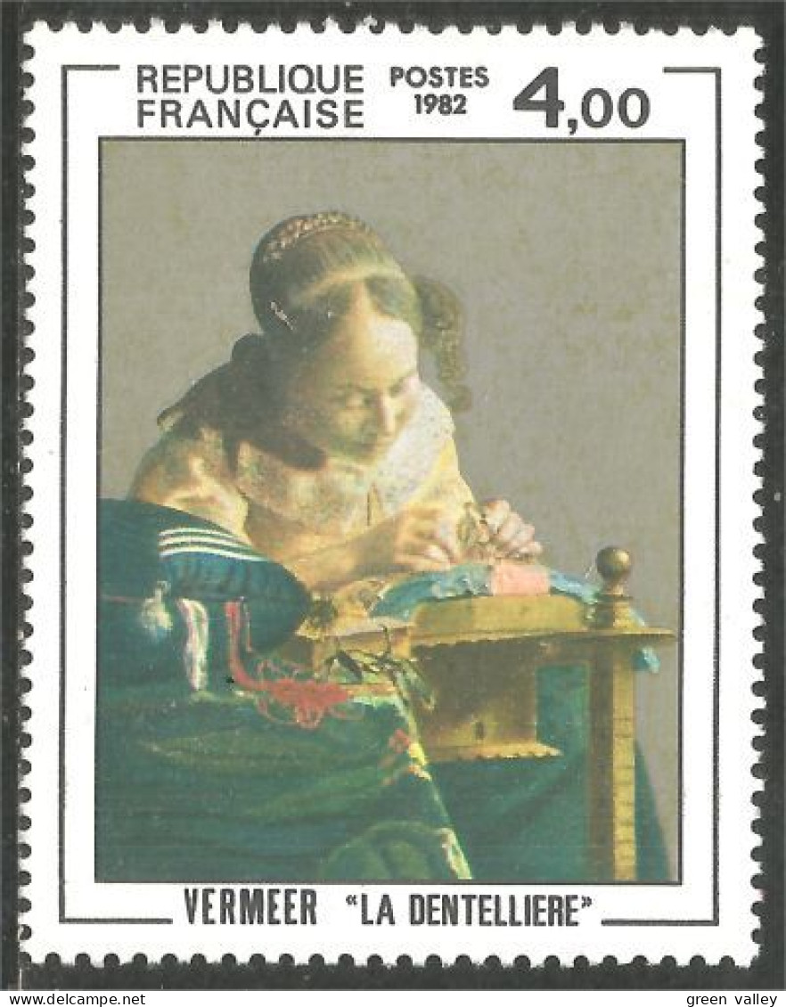 352 France Yv 2231 Tableau Painting Dentelle Spitze Lace MNH ** Neuf SC (2231-1c) - Textiel