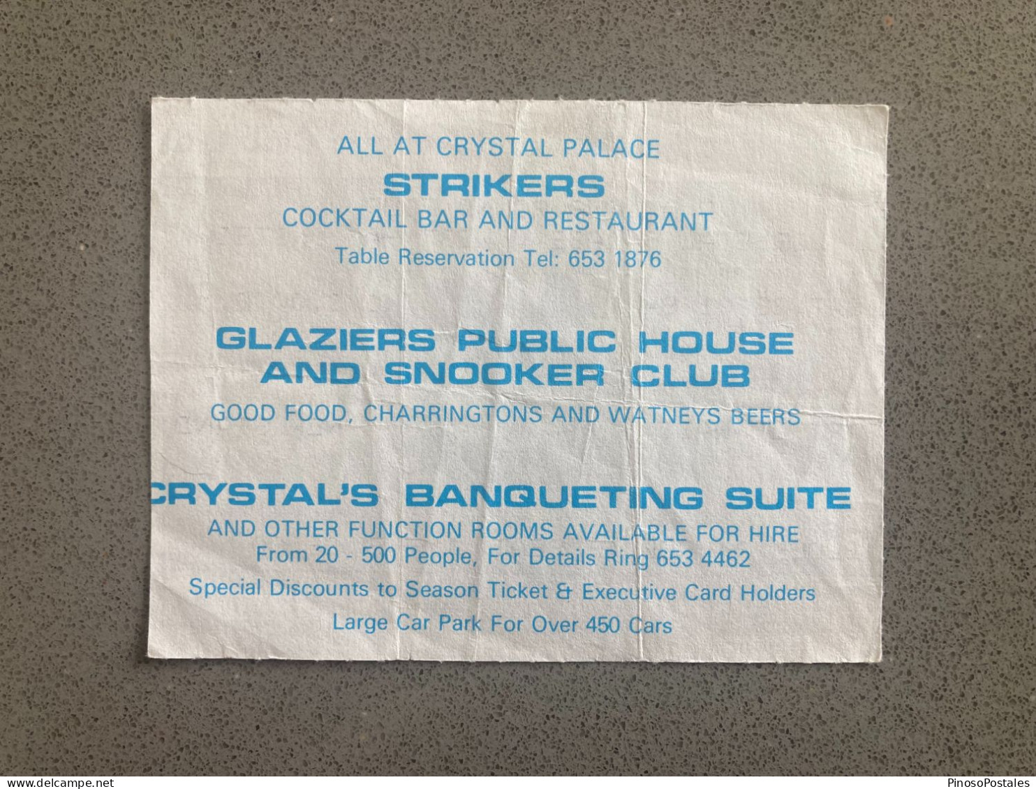 Crystal Palace V West Ham United 1983-84 Match Ticket - Eintrittskarten