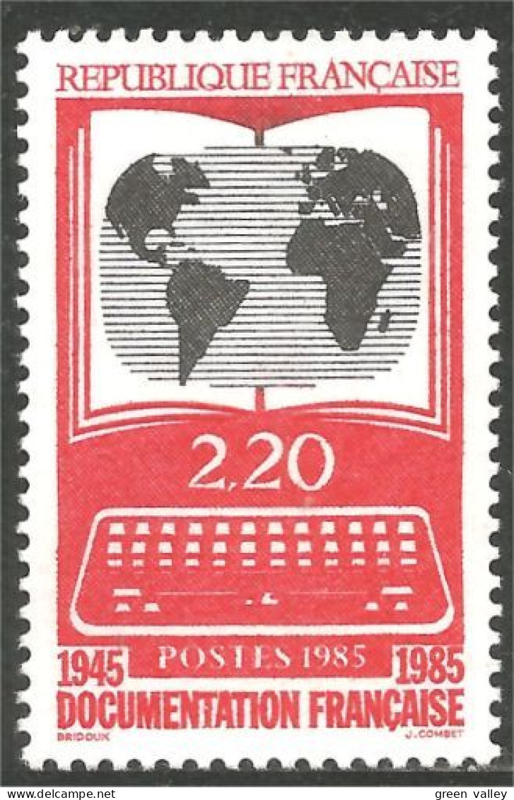 353 France Yv 2391 Documentation Carte Monde World Map Livre Book MNH ** Neuf SC (2391-1b) - Géographie