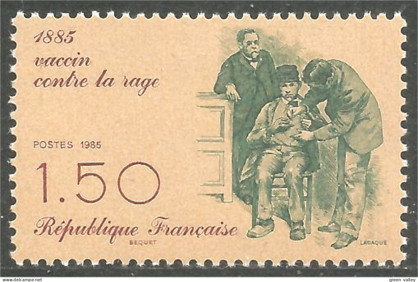 353 France Yv 2371 Découverte Vaccin Rage Rabies Vaccine Discovery MNH ** Neuf SC (2371-1b) - Geneeskunde