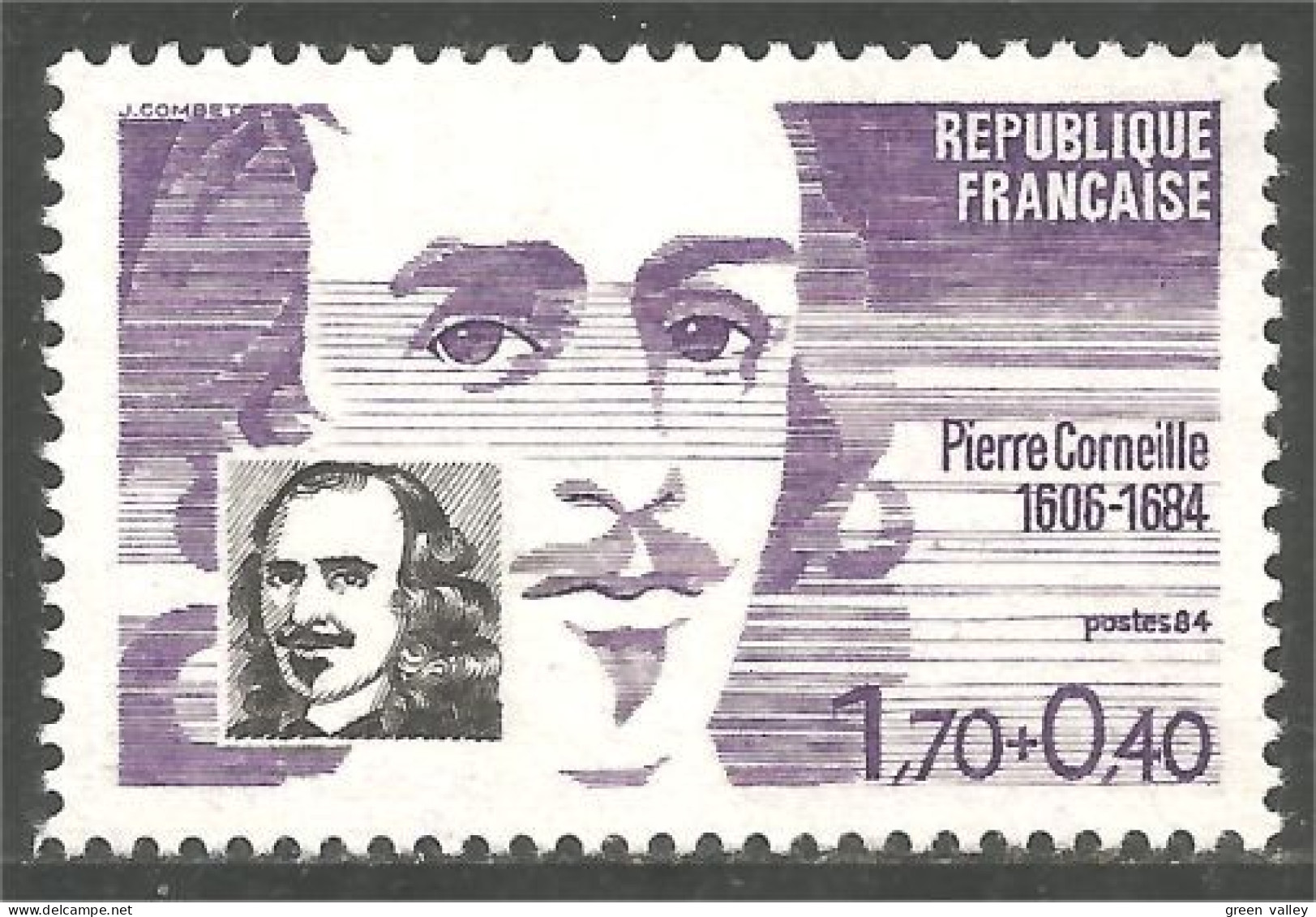 353 France Yv 2329A Pierre Corneille Auteur Ecrivain Writer MNH ** Neuf SC (2329A-1b) - Schrijvers