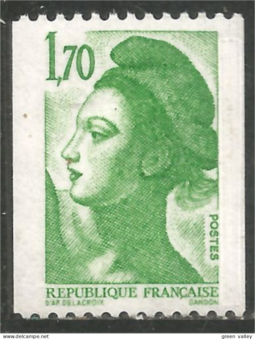 353 France Yv 2321 Liberté De Gandon 1 F 70 Vert Green Roulette Coil MNH ** Neuf SC (2321-1) - 1982-1990 Vrijheid Van Gandon