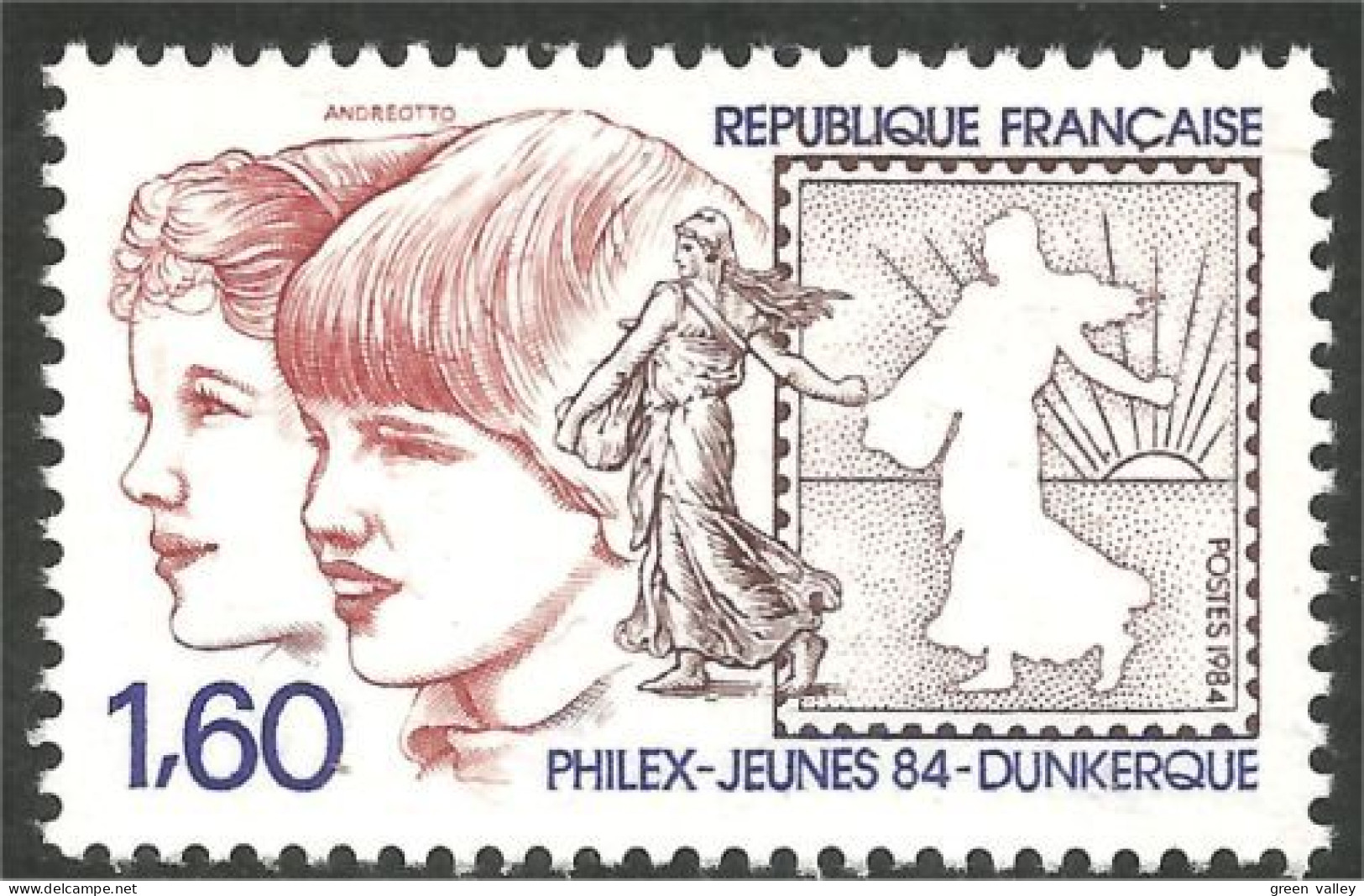 353 France Yv 2308 Phillex Jeunes 84 Enfants Children Semeuse Sower MNH ** Neuf SC (2308-1e) - Autres & Non Classés