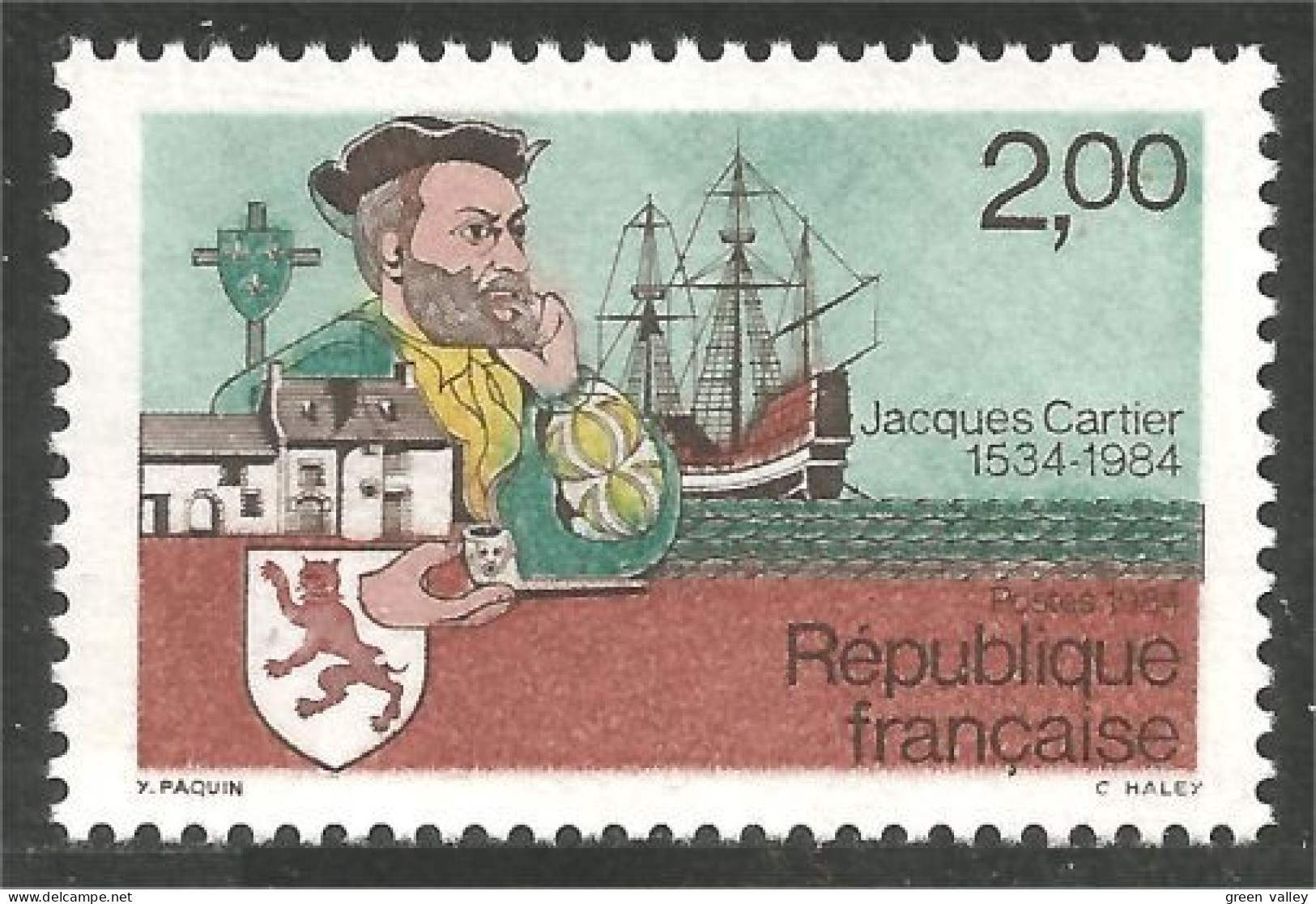 353 France Yv 2307 Jacques Cartier Voyage Canada MNH ** Neuf SC (2307-1b) - Emissioni Congiunte