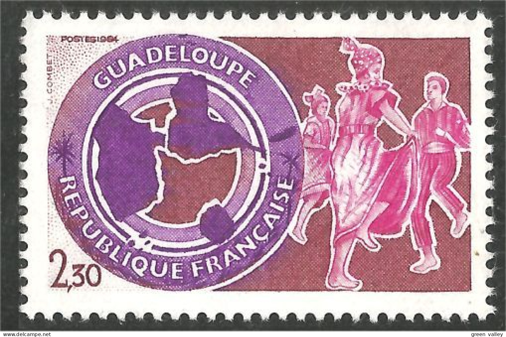 353 France Yv 2302 Région Guadeloupe Carte Map MNH ** Neuf SC (2302-1e) - Geographie