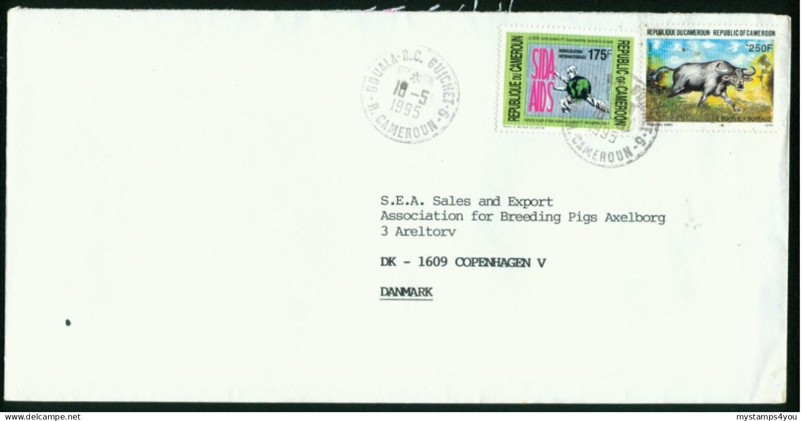 Br Cameroon, Douala 1995 Cover > Denmark #bel-1024 - Camerún (1960-...)