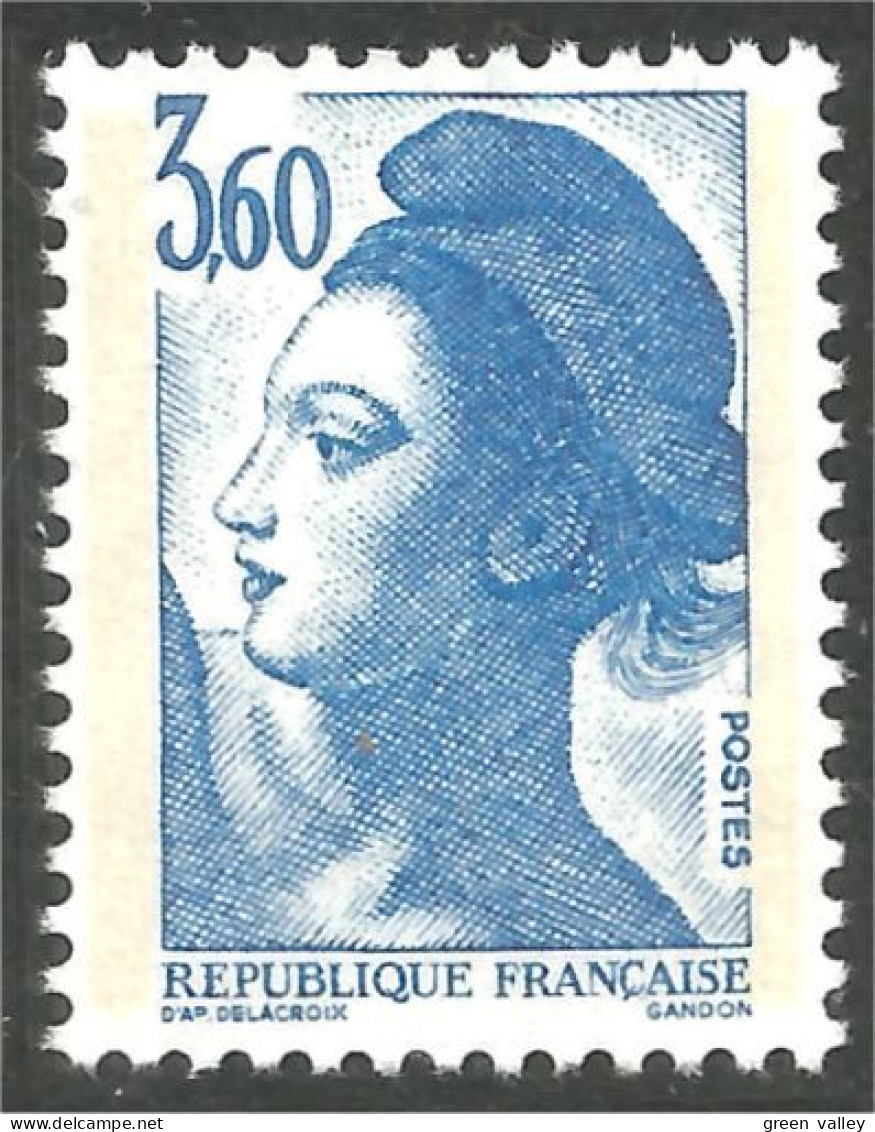 354 France Yv 2485 Liberté De Gandon 3f 60 Bleu Blue MNH ** Neuf SC (2485-1b) - 1982-1990 Vrijheid Van Gandon