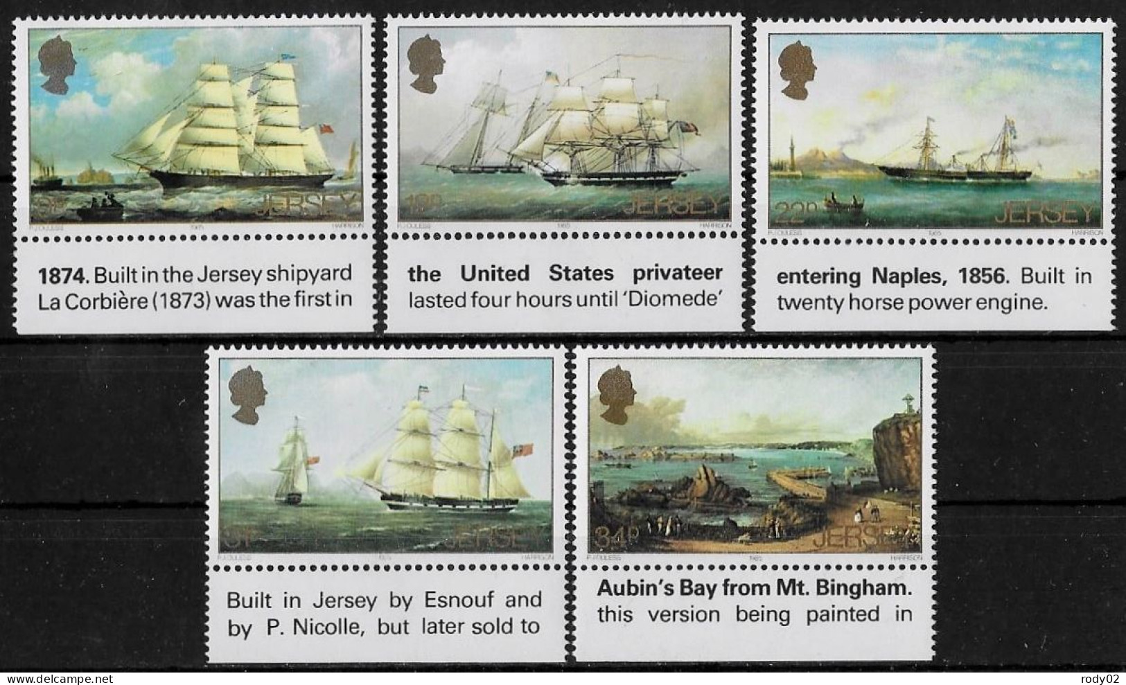 JERSEY - BATEAUX - N° 336 A 340 - NEUF** MNH - Barche