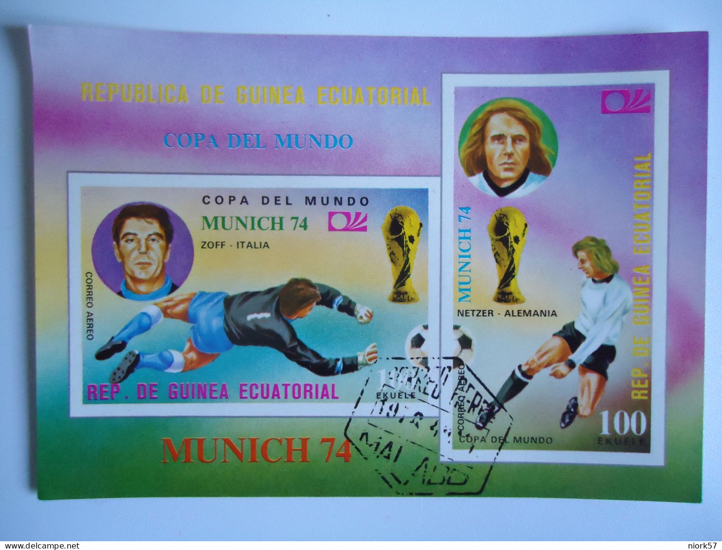 GUINEA ECUATORIAL  USED  SHEET FOOTBALL MUNICH 74 - 1974 – Allemagne Fédérale