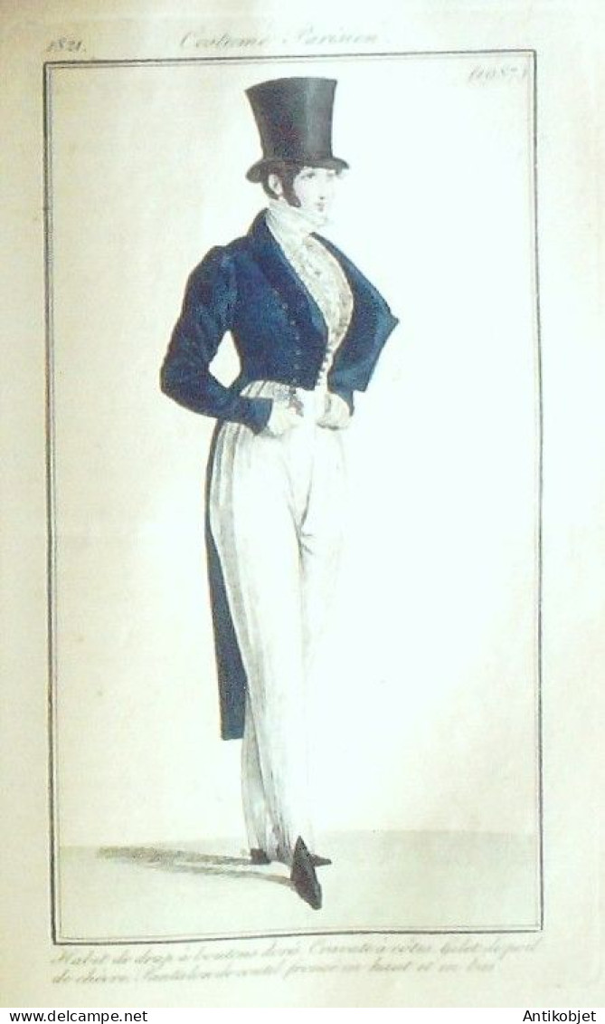 Journal Des Dames & Des Modes 1821 Costume Parisien Année Complète 84 Planches Aquarellées - Etsen