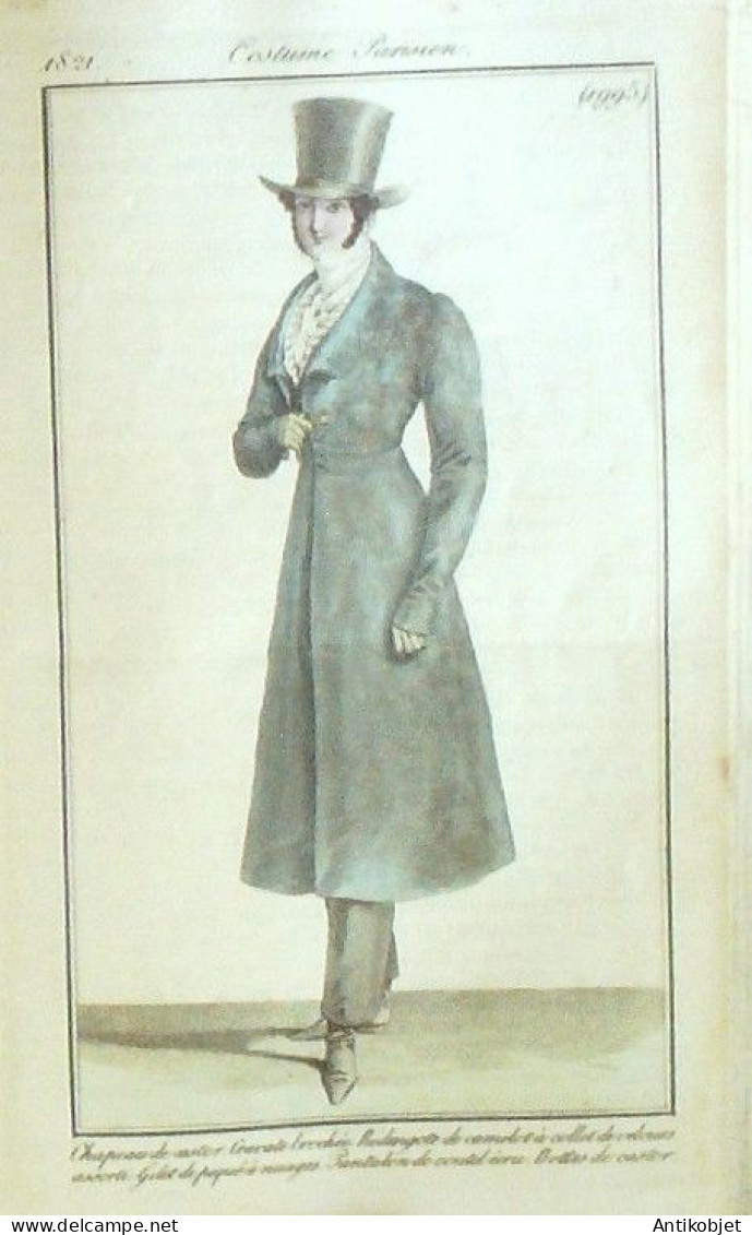 Journal des Dames & des Modes 1821 Costume Parisien Année complète 84 planches aquarellées