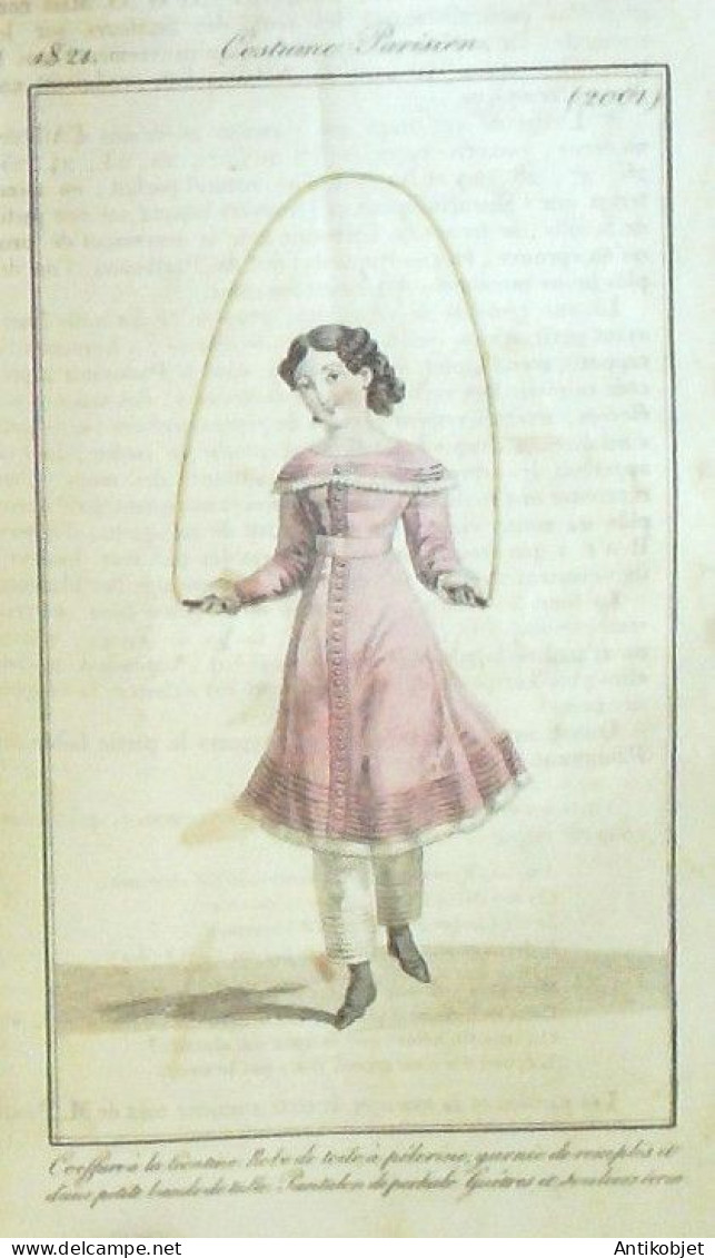 Journal des Dames & des Modes 1821 Costume Parisien Année complète 84 planches aquarellées