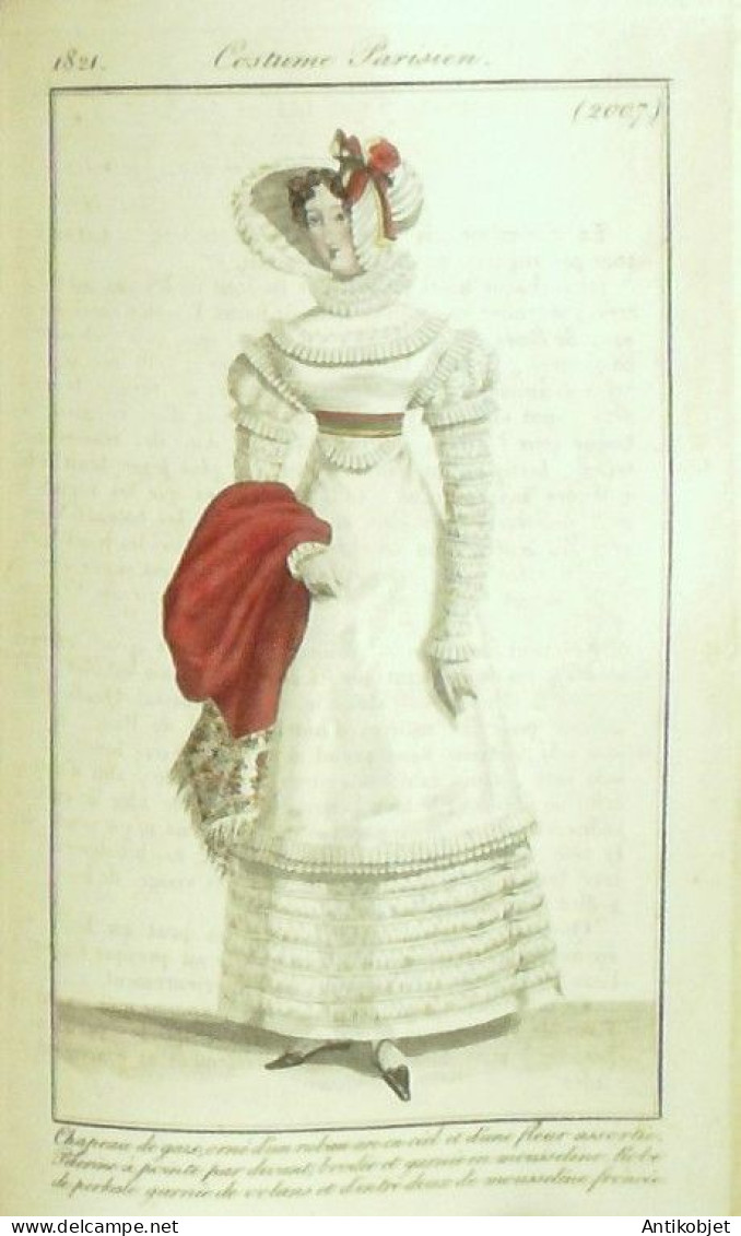 Journal des Dames & des Modes 1821 Costume Parisien Année complète 84 planches aquarellées