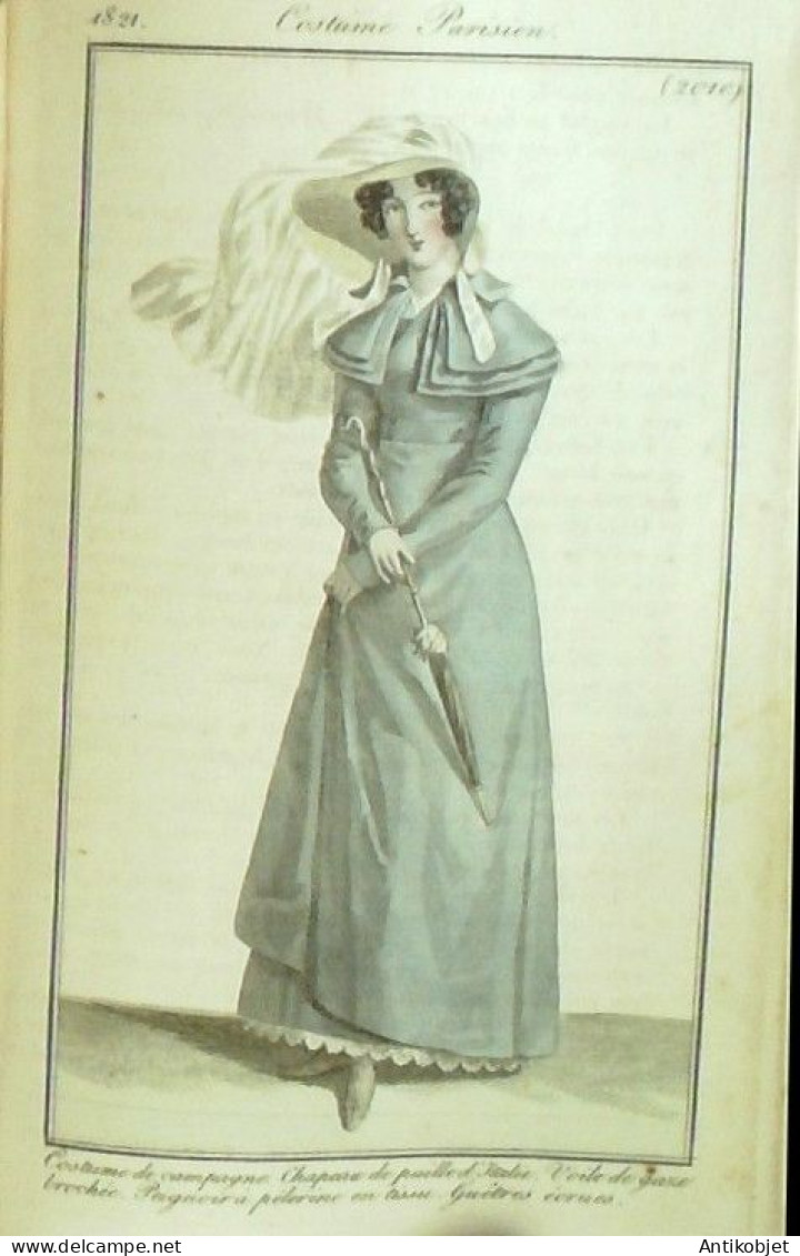 Journal des Dames & des Modes 1821 Costume Parisien Année complète 84 planches aquarellées