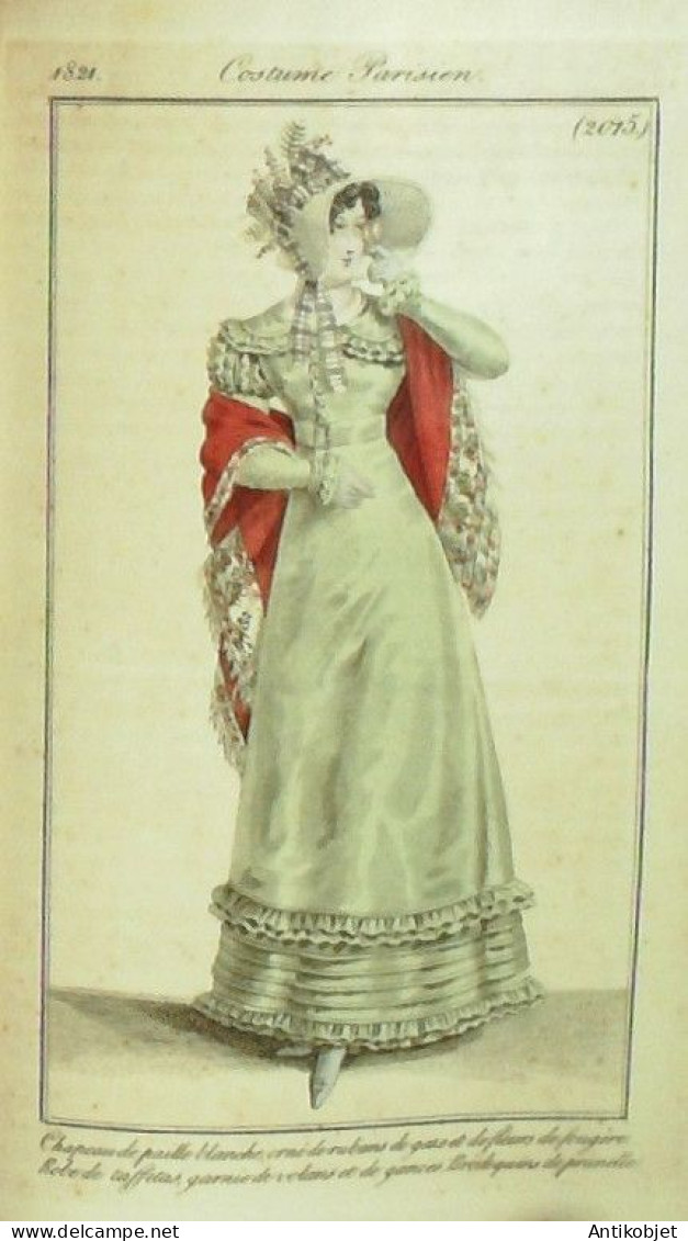 Journal des Dames & des Modes 1821 Costume Parisien Année complète 84 planches aquarellées