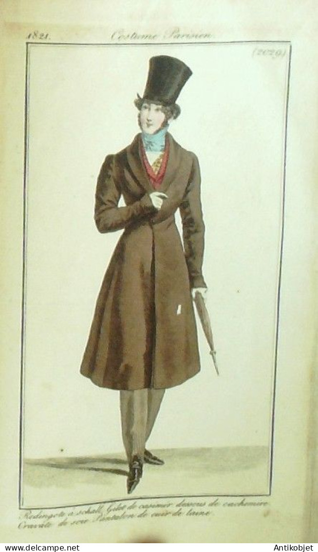Journal des Dames & des Modes 1821 Costume Parisien Année complète 84 planches aquarellées