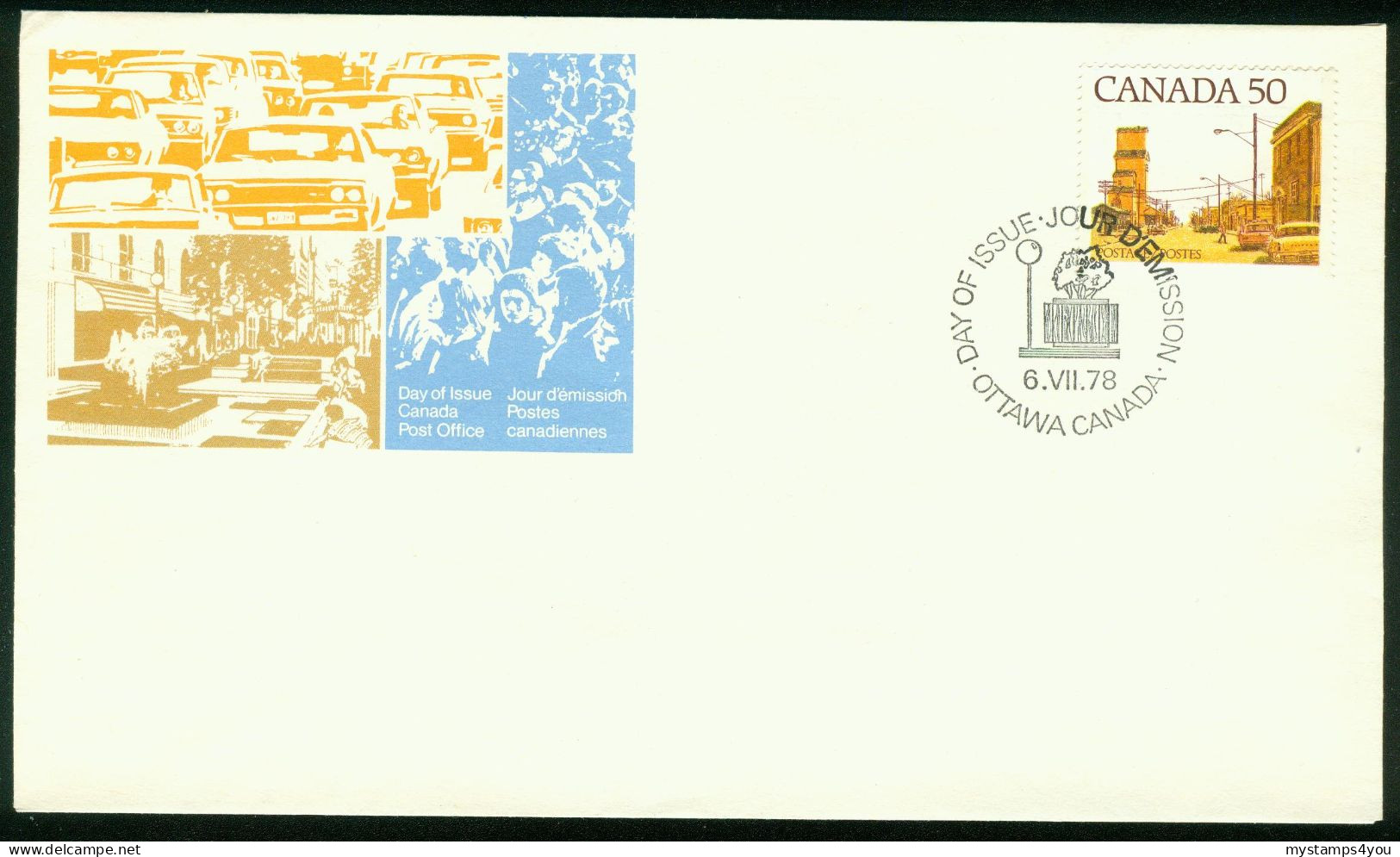 Fd Canada FDC 1978 MiNr 695 I | Prairie Town Main Street (Ottawa) #fdc-3006 - 1971-1980