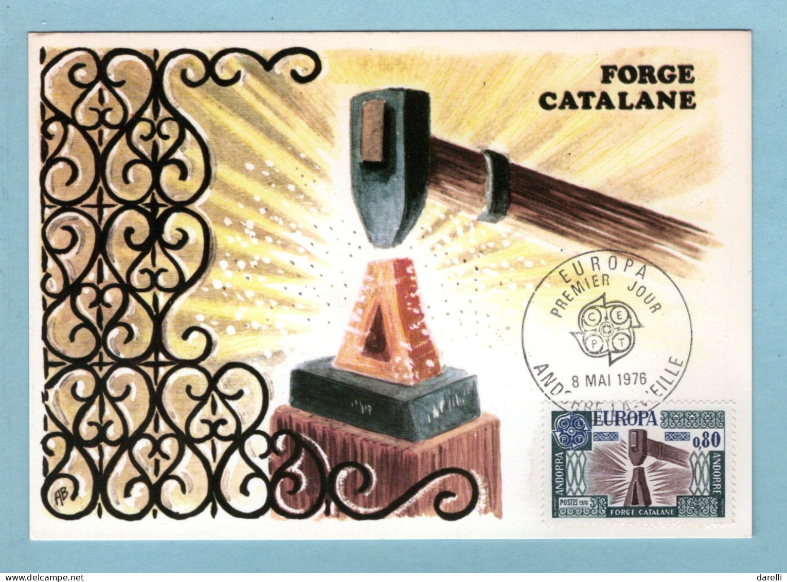 Carte Maximum Andorre 1976 - Europa 1976  - YT 253 - Forge Catalane - Cartoline Maximum