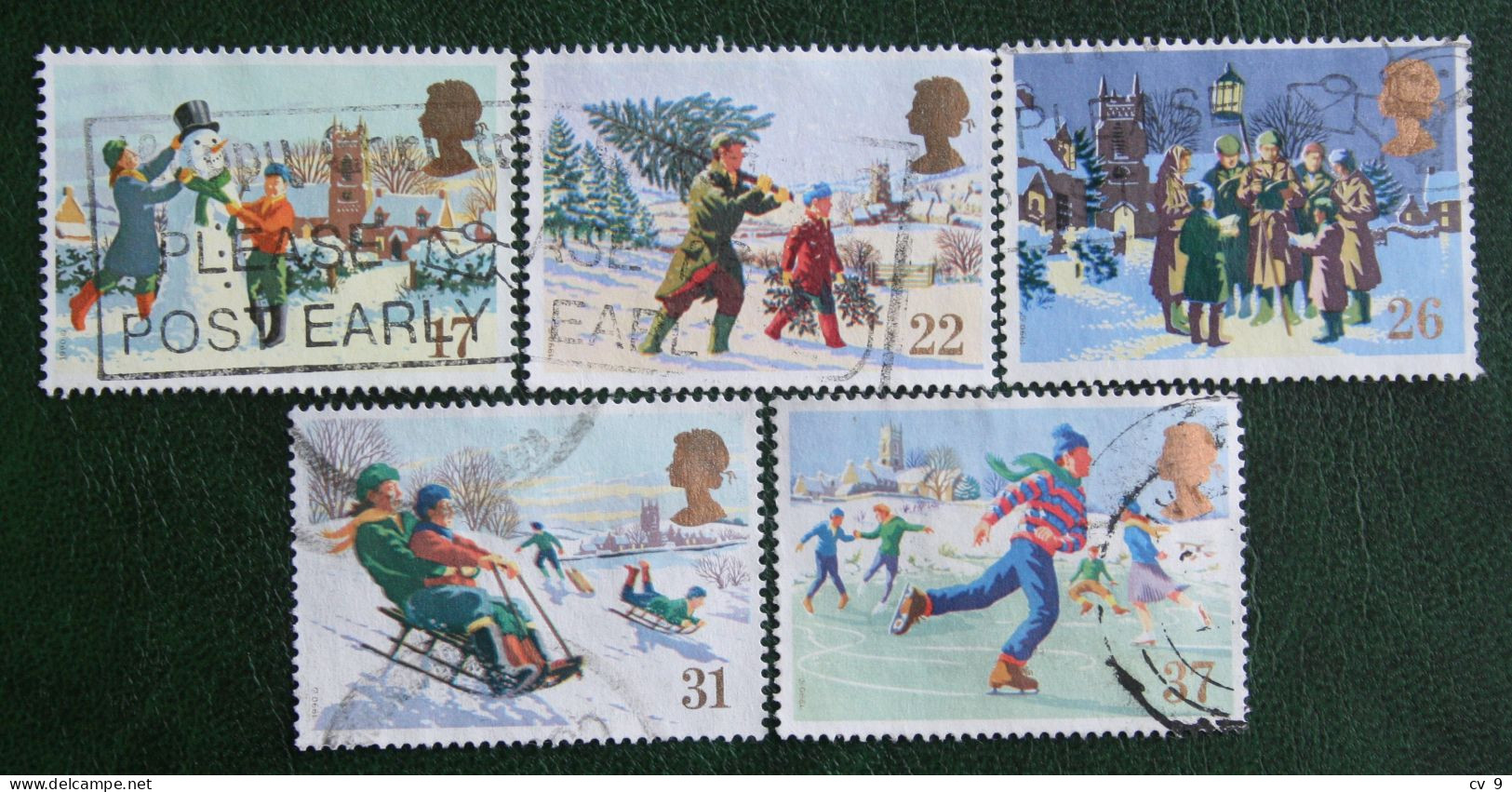 Natale Weihnachten Xmas Noel Kerst (Mi 1300-1304) 1990 Used Gebruikt Oblitere ENGLAND GRANDE-BRETAGNE GB GREAT BRITAIN - Gebraucht