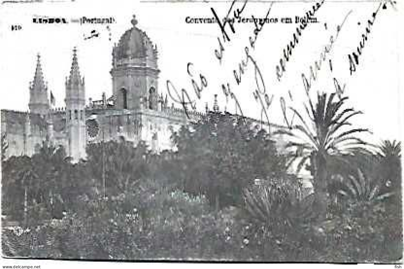 Portugal & Marcofilia, Lisboa, Convento Dos Jeronymos Em Belem, Paris 1906 (910) - Lisboa