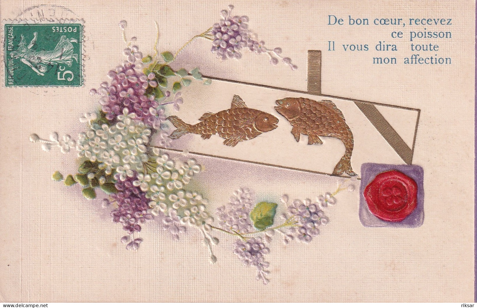 FANTAISIE(PREMIER AVRIL) FLEUR(CARTE GAUFREE) - 1er Avril - Poisson D'avril