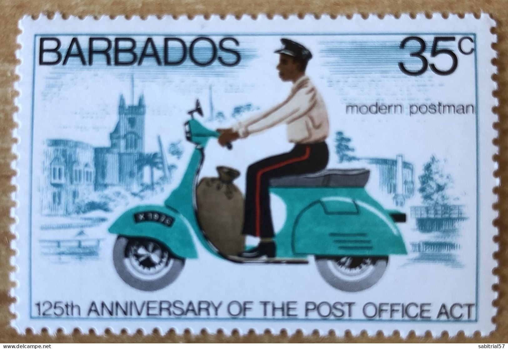 BARBADOS 1976 / MNH / Postman / Scooter / Motorcycles / - Moto