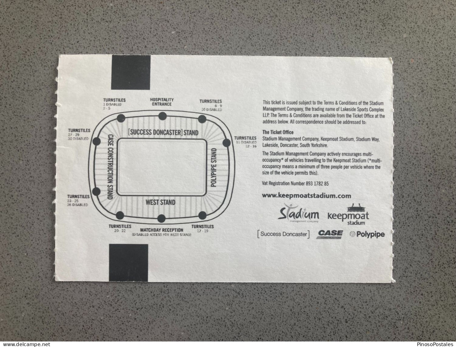 Doncaster Rovers V Wolverhampton Wanderers 2008-09 Match Ticket - Eintrittskarten