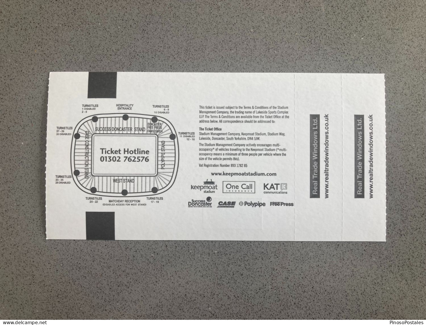 Doncaster Rovers V Millwall 2011-12 Match Ticket - Eintrittskarten